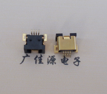 郑州MINI USB贴片式 双防呆迷你 有柱4p母座外壳镀金