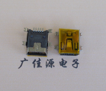 郑州MINI USB 5P 接口 母座 全贴带麦拉 高9.6带0.9柱子