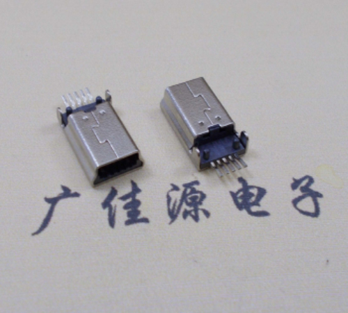 郑州MINI USB公头 5pin端子贴板带柱 10.7mm体长