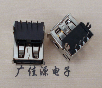 郑州USB插座 90度AF单层正向垫高9.3 DIP鱼叉脚
