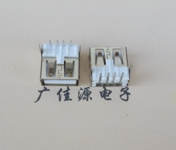郑州 USB2.0 AF 90度 直插脚 无后盖 平口铜壳