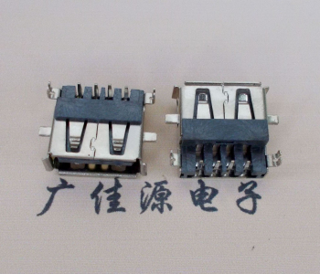 郑州AF USB母座90度 DIP沉板3.9/4.9 耐高温有卷边