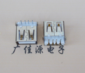 郑州USB母座接口 AF90度沉板1.9引脚4P插件白胶芯直边