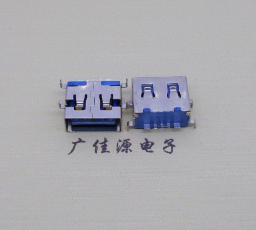 郑州沉板USB AF 5P大电流母座,无翻边四脚沉插板焊接