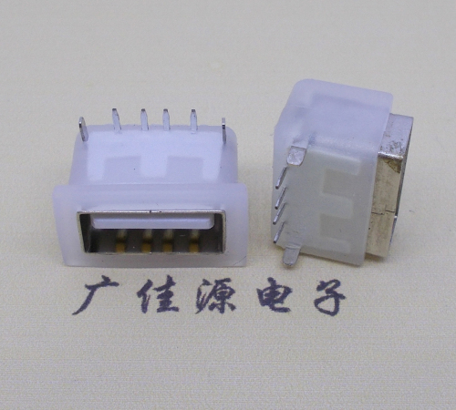 郑州卧式后两脚DIP插板USB AF 2.0防水母座,反向插A公头连接器