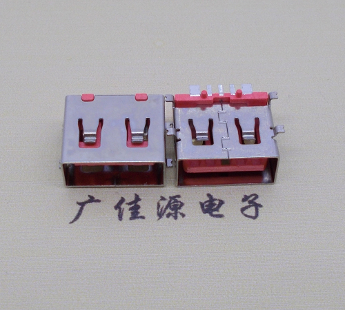 郑州全贴片USB AF 5P大电流母座,接地线功能胶芯6.5MM
