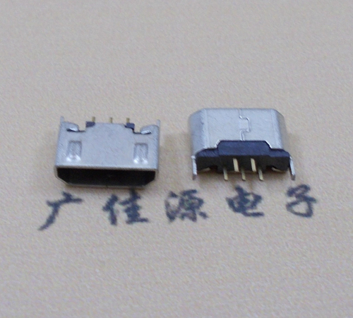 郑州迈克USB 180度母座5p直插带地脚1.5端子直口