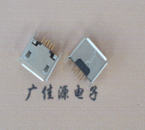 郑州Micro usb立插180度 5p针加长2.0mm卷边雾锡