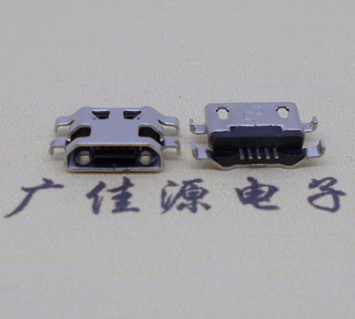 郑州micro usb5p连接器 反向沉板1.6mm四脚插平口