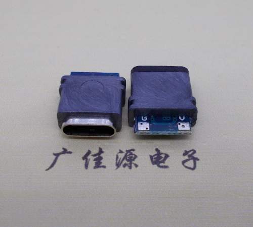 郑州立式type c2p母座防水焊线充电接口
