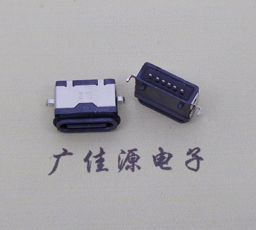 郑州沉板防水type c6p母座卧式两脚插板沉板1.2mm/1.6mm/2.0mm