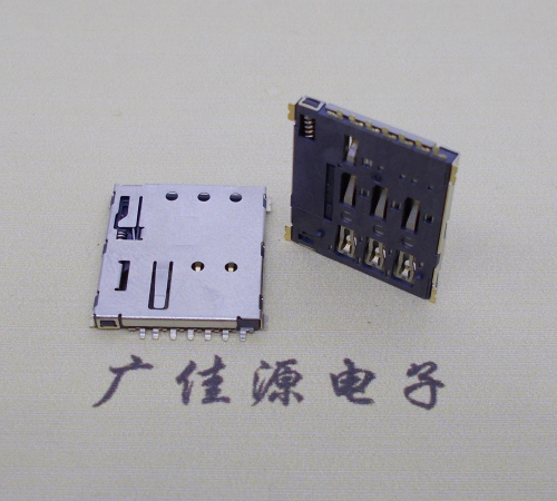 郑州NANO SIM 自弹式卡座 1.37H 带CD测试7Pin 手机卡座连接器